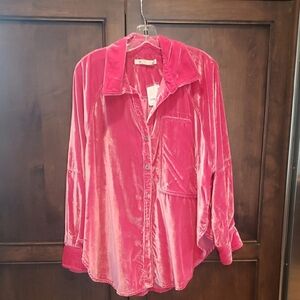 Free People Women's Night Skies Velvet Long Sleeve Top